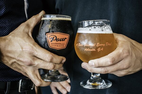 You can toast with specially made Pour Taproom glassware. CONTRIBUTED BY LAUREN VEREEN / SALUT MEDIA