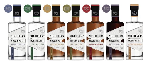 These are some of the offerings of the Distillery of Modern Art, set to open this spring. Courtesy of Distillery of Modern Art