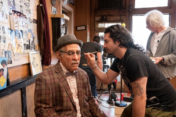 Eddie Murphy (left) on the set of "Coming 2 America," shot in Atlanta and available on Amazon Prime. 
Photo: Quantrell D. Colbert
© 2020 Paramount Pictures