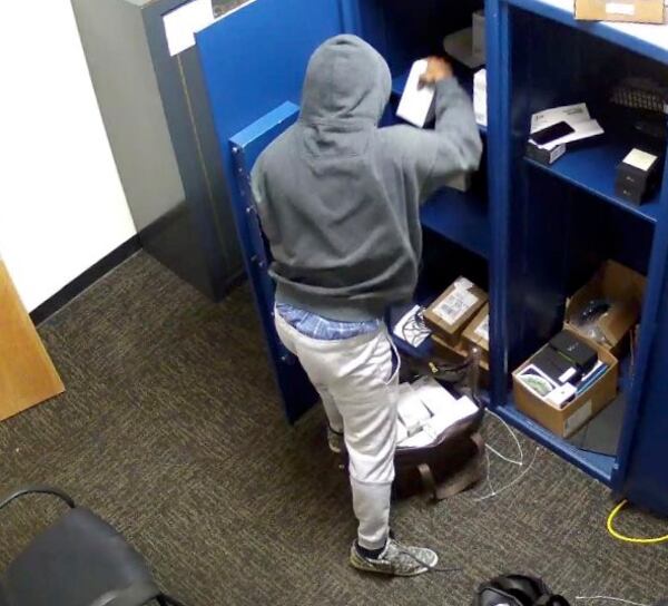 Fayetteville police are hoping security camera images will help identify a man who robbed an AT&T store on April 19. Courtesy Fayetteville Police Department