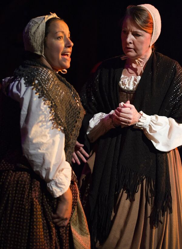 Theatrical Outfit’s “The Book of Will” (by Decatur native Lauren Gunderson) features Suehyla El-Attar (left) and Elisa Carlson. CONTRIBUTED BY GREG MOONEY