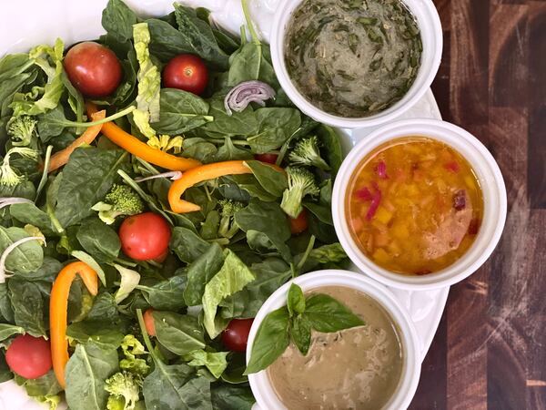 With homemade dressings, you can experiment with flavors and use less oil.
CONTRIBUTED BY KELLIE HYNES