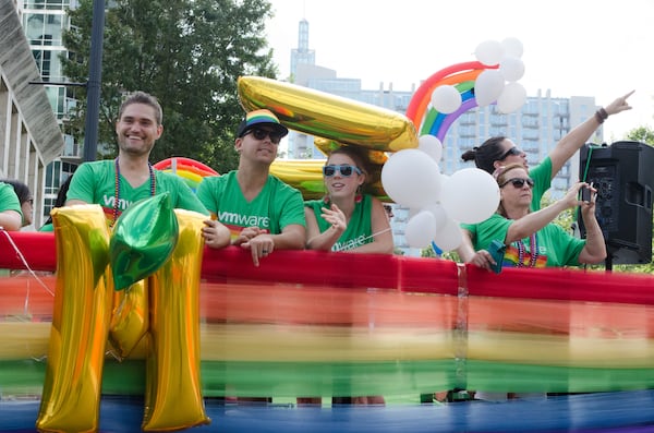 The Atlanta Pride parade, pictured here in 2019, will be Oct. 9 along Peachtree and 10th streets. Courtesy of Stan Fong