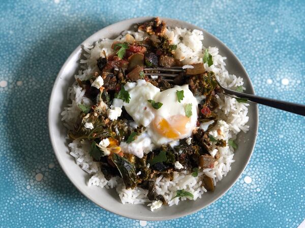 For a filling meal, serve your green shakshuka over rice or with whole-wheat pita. CONTRIBUTED BY KELLIE HYNES