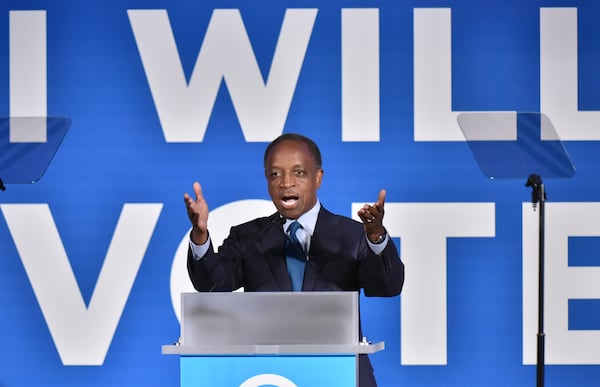 June 6, 2019 Atlanta - Dekalb  County CEO Michael Thurmond speaks during  the DNC's IWillVote Gala at Flourish Atlanta on Thursday, June 6, 2019. White House hopefuls court Georgia: Presidential candidates swarmed Atlanta on Thursday for a convention geared at African-American strategists and a joint fundraiser featuring four of the best known Democratic contenders on the same stage. HYOSUB SHIN / HSHIN@AJC.COM