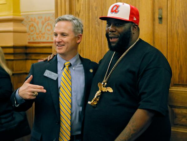 Killer Mike, a.k.a. Mike Render, with state Sen. John Kennedy, R-Macon. Bob Andres, bandres@ajc.com