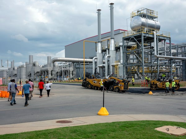 An electric battery plant in Commerce, Ga., operated by SK Battery America, on July 1, 2022. Other companies have announced investments in similar factories in recent weeks. (David Walter Banks/The New York Times)