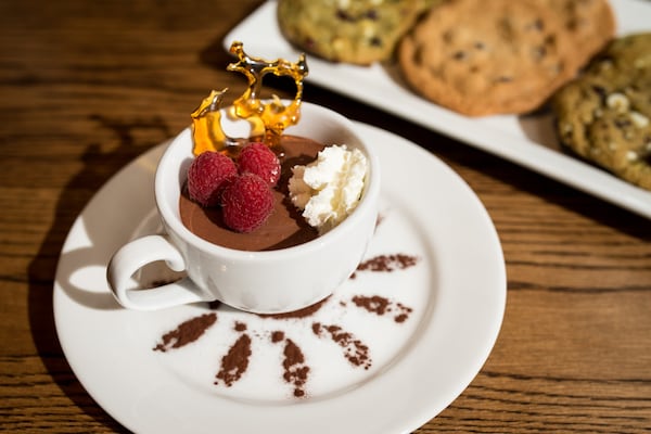  Mediterranea Pot de Creme with chocolate chip cookies and pistacho cranberry white chocolate chip cookies. Photo credit- Mia Yakel.