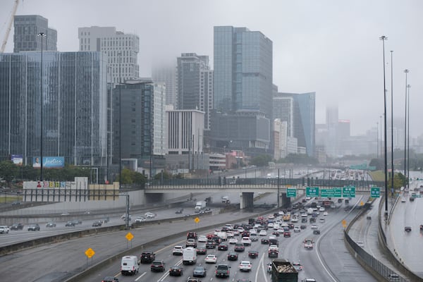 Rainy weather soaks Atlanta on Thursday, Sept. 26, 2024 even before Hurricane Helene’s anticipated arrival. Ben Gray for the Atlanta Journal-Constitution