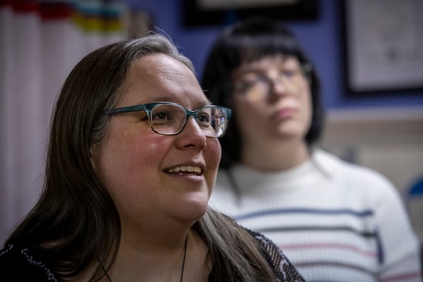 Lorena Edwards, mother of Emiliana Edwards, a former patient of pediatric endocrinologist Dr. Hector Granados, speaks during an interview in El Paso, Texas, Tuesday, Jan. 21, 2025. (AP Photo/Andres Leighton)