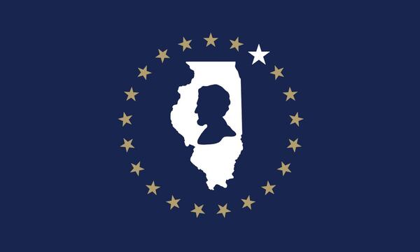 This image provided by the Illinois Secretary of State's Office in March 2025 shows the third-place voted state flag design. (Illinois Secretary of State via AP)