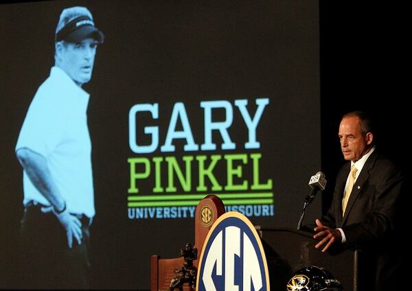 Missouri coach Gary Pinkel speaks to the media at the Southeastern Conference NCAA college football media days, Wednesday, July 16, 2014, in Hoover, Ala. (AP Photo/Butch Dill) The team from the Show-Me State showed the SEC. (Butch Dill/AP)