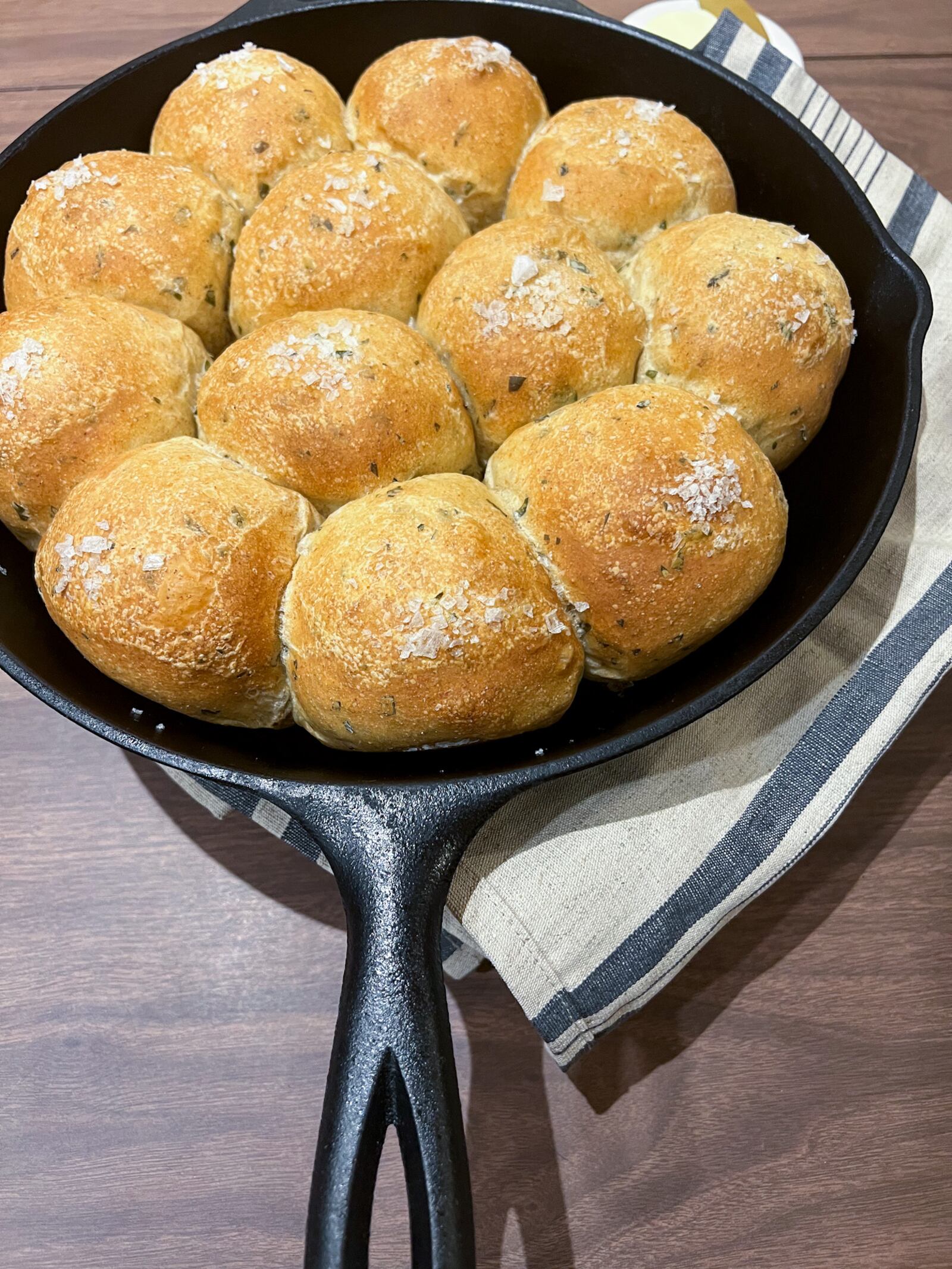 Bake rolls in a 10-inch skillet for an impressive and simple-to-clean table presentation. (Courtesy of Nicole Lewis)