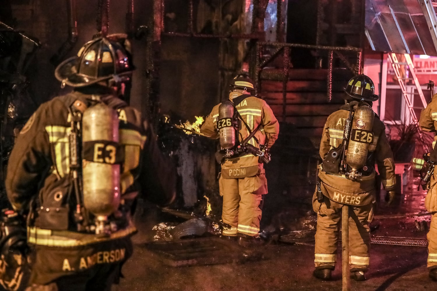 Fire broke out at the Buckhead Tin Lizzy’s Cantina on Tuesday morning, Sept. 20, 2022, sending huge flames shooting high above the roofline. (John Spink / John.Spink@ajc.com)

