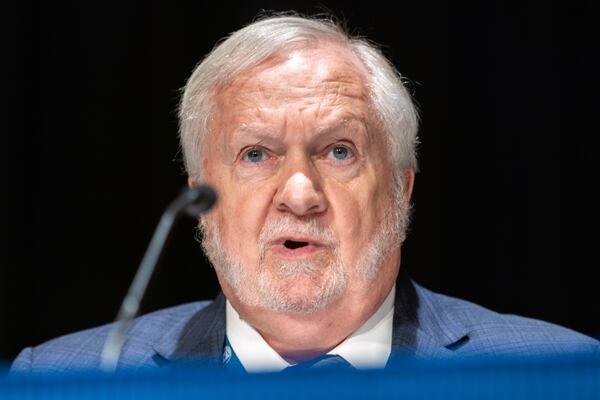 Brooks Keel speaks in a public hearing held by the state Attorney General’s office at Augusta University in Augusta on Tuesday, June 27, 2023. (Arvin Temkar / arvin.temkar@ajc.com)