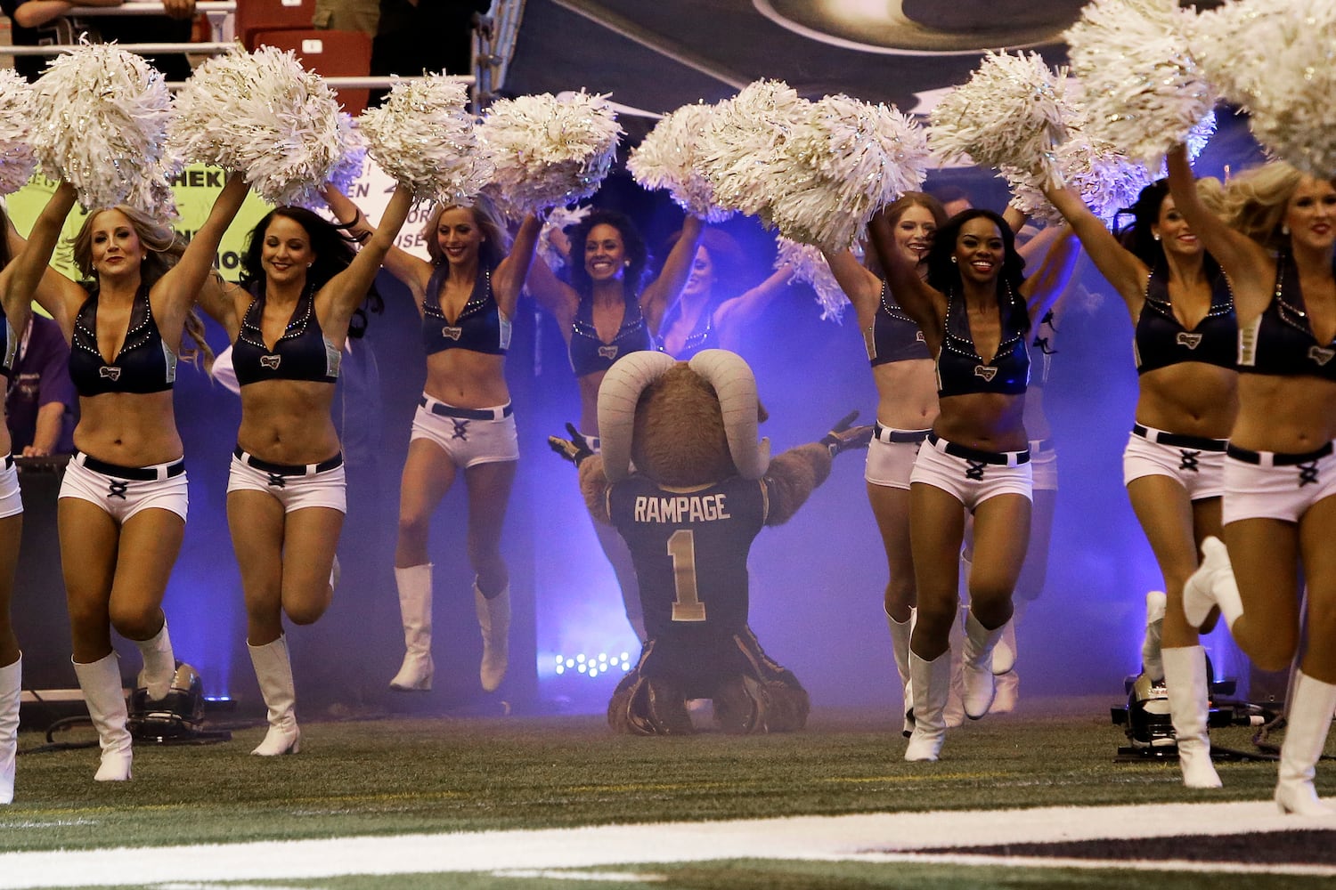 NFL cheerleaders perform at preseason games