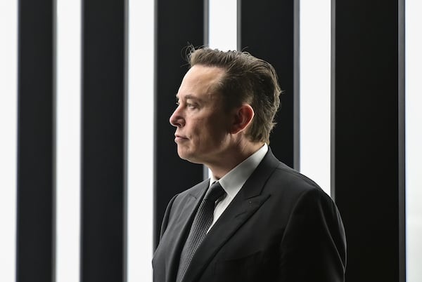 FILE - Tesla CEO Elon Musk attends the opening of the Tesla factory Berlin Brandenburg in Gruenheide, Germany, March 22, 2022. (Patrick Pleul/Pool via AP, File)