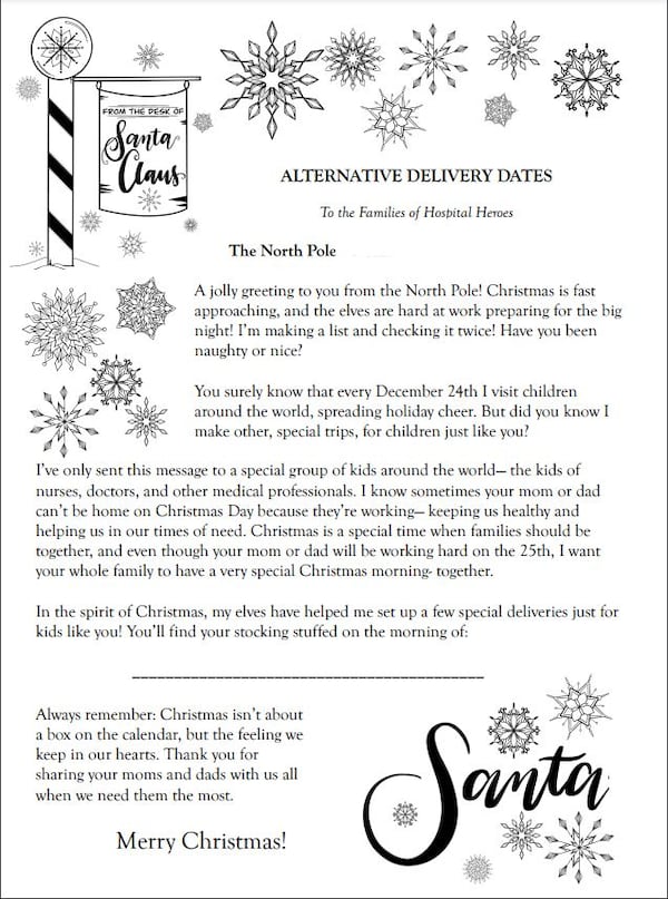 If you have to work on Christmas, have Santa leave a note for your kids saying he's delivering their gifts the day before.