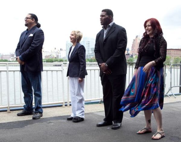 Penn Jillette, from left, Florence Henderson, Herschel Walker and Tiffany competed for charity. Photo: Food Network