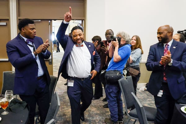 DeKalb County Superintendent Devon Horton makes his entrance at the State of the District address at Courtyard by Marriott hotel in downtown Decatur on Thursday, March 14, 2024. (Miguel Martinez /miguel.martinezjimenez@ajc.com)