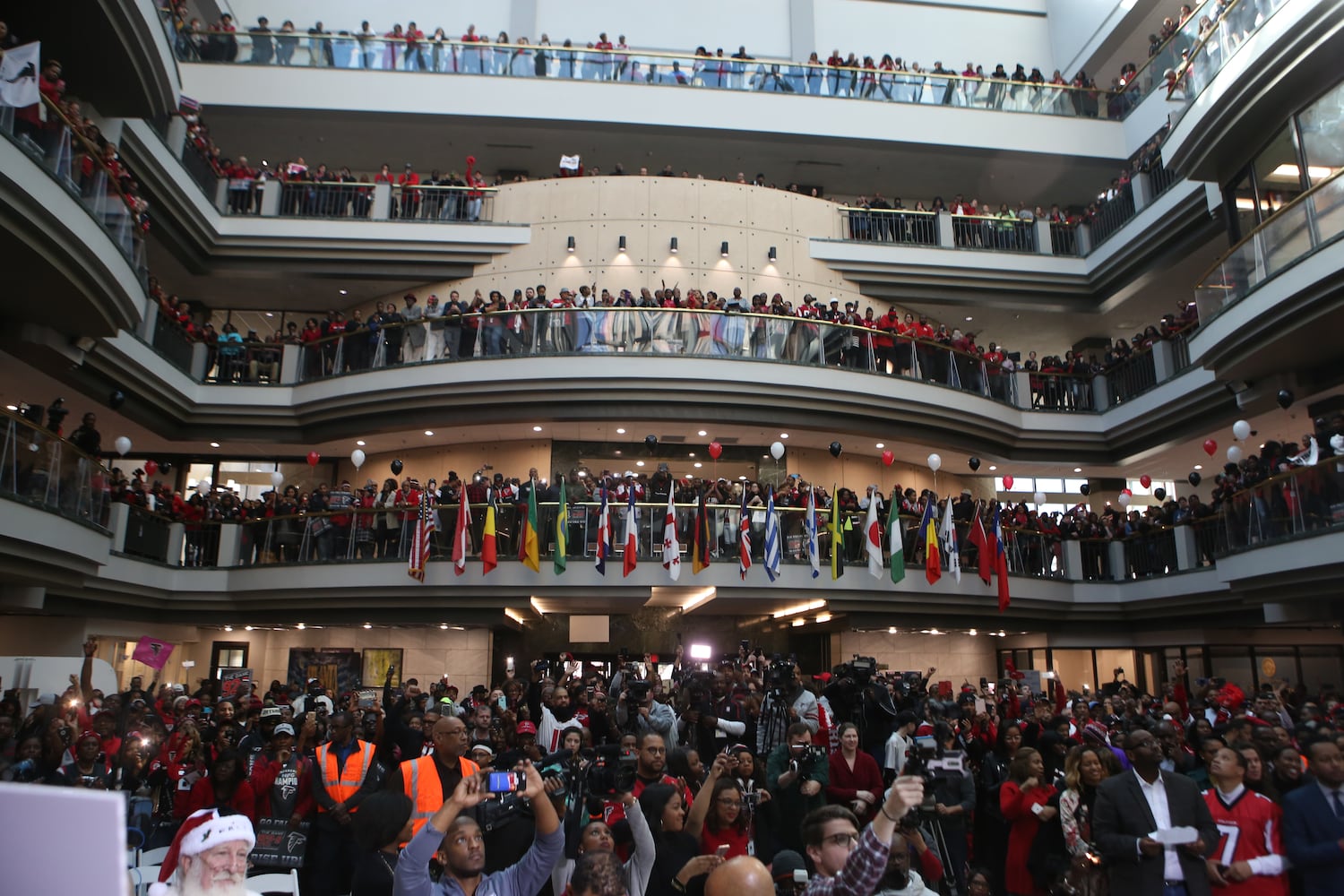 Falcons pep rally at Atlanta City Hall