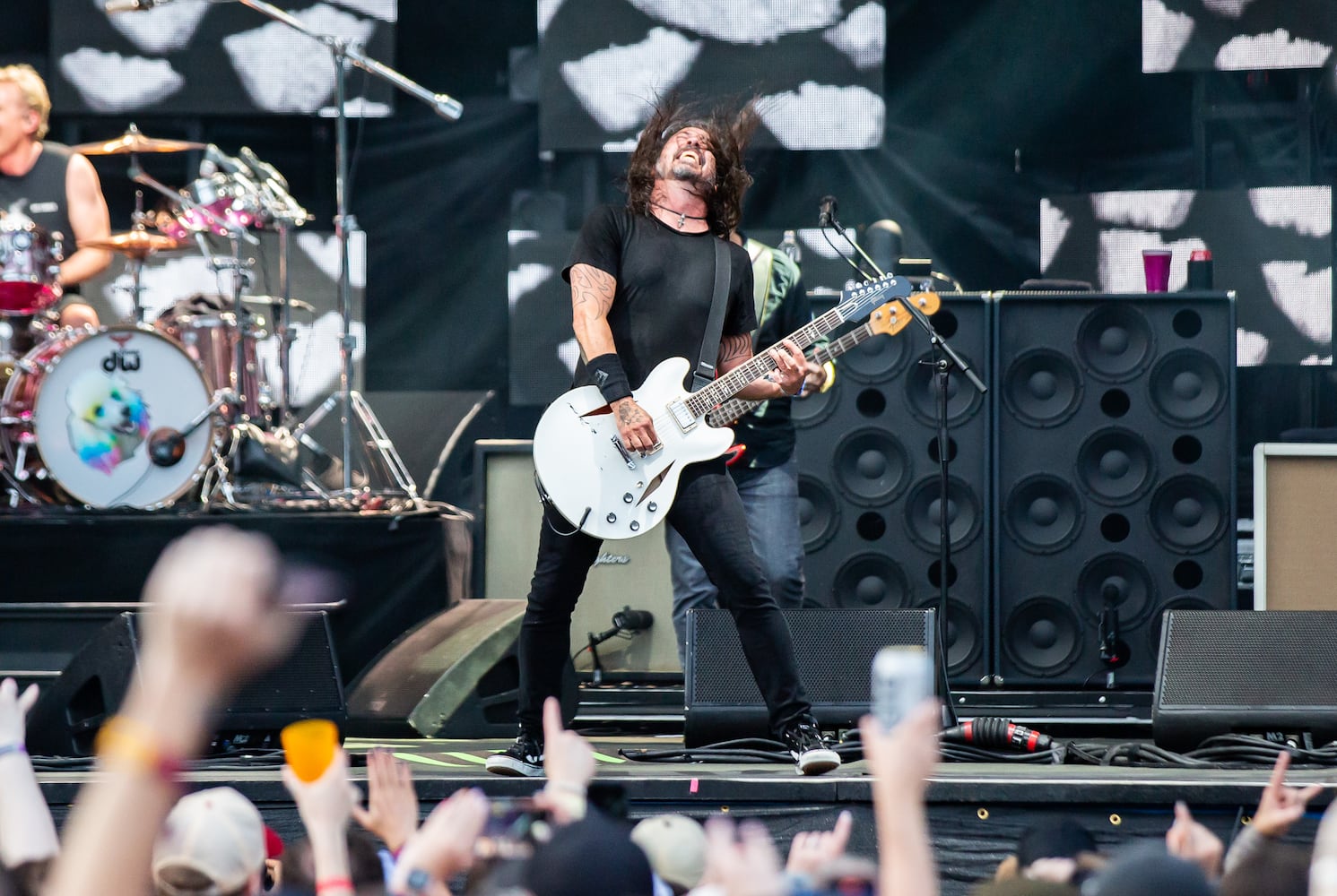 Atlanta, Ga: Foo Fighters closed out Shaky Knees 2024 on Sunday night with extended versions of their biggest hits. Photo taken Sunday May 5, 2024 at Central Park, Old 4th Ward. (RYAN FLEISHER FOR THE ATLANTA JOURNAL-CONSTITUTION)