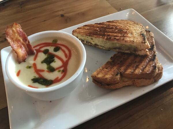 For the Grilled Cheese with Cauliflower & Celery Root Soup, Hobnob puts effort into the sandwich and the soup. LIGAYA FIGUERAS / LFIGUERAS@AJC.COM