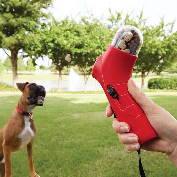 This Dog Treat Launcherfeatures storage compartments to fill with your dog's favorite small treats. The launcher has a spring-loaded trigger system that launches each snack into the air for your pup to catch. Makes for a perfect stocking stuffer for any dog owner. $9.99 at The Container Store.