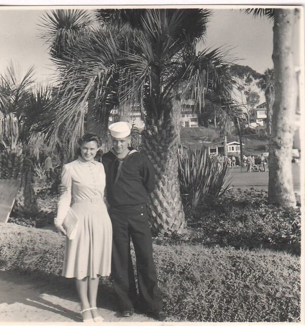 Bill Norberg with his sister, Lucille Norberg, in 1941 in Mission Beach, California.
(Courtesy of Jack Norberg)