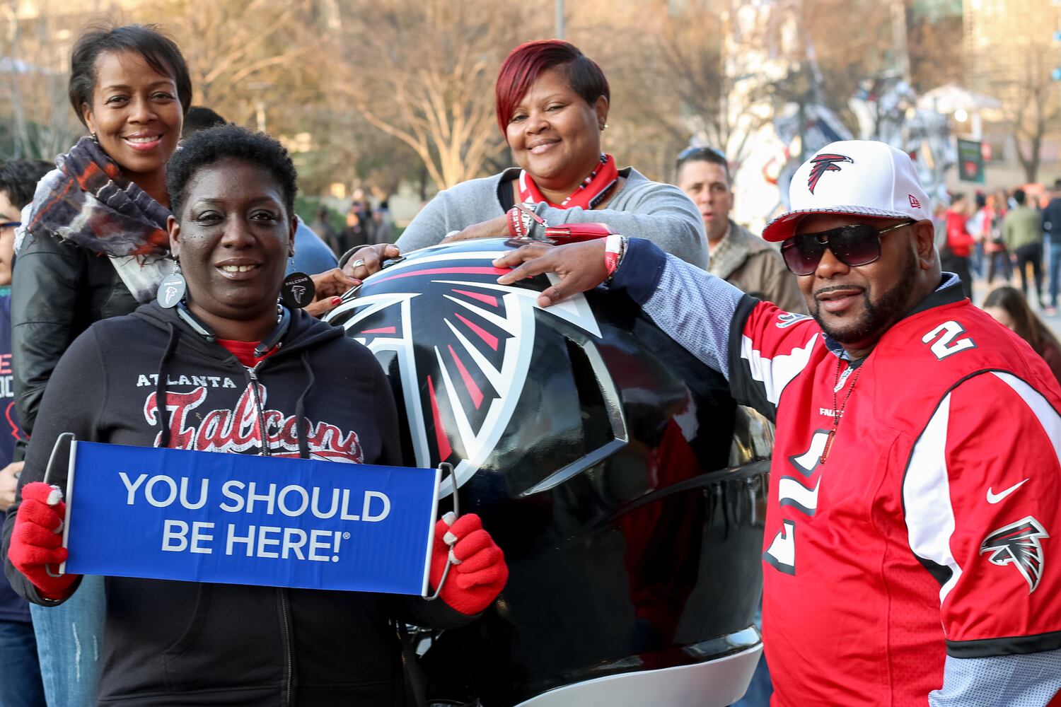 Falcons fans in Houston