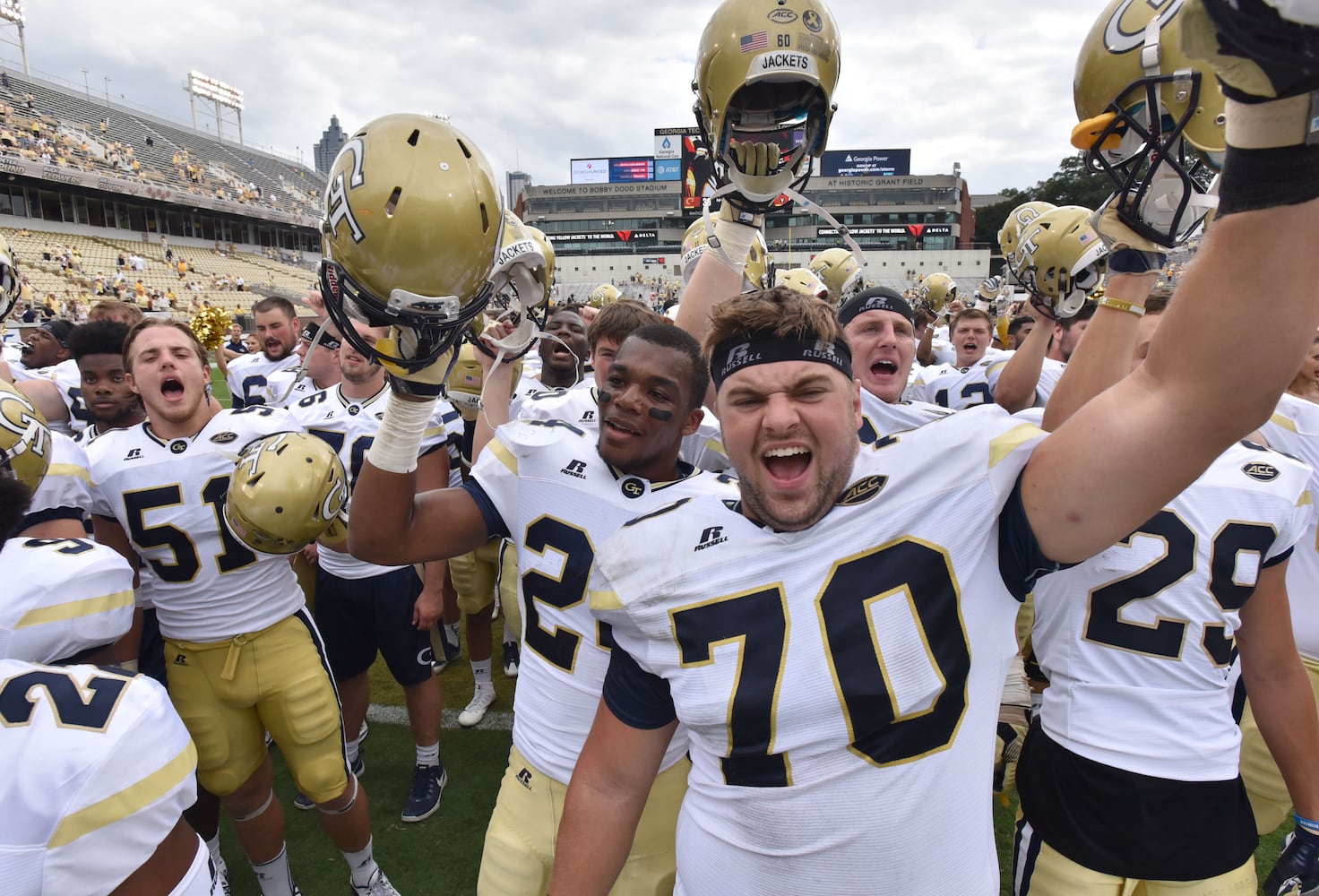 Jackets celebrate against the SEC