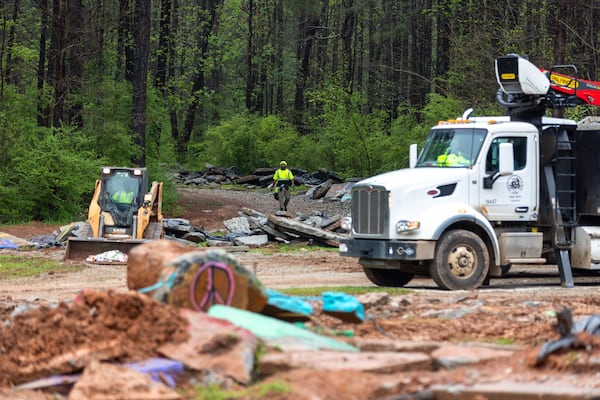 Authorities began clearing and enforcing an executive order closing Intrenchment Creek Park in Atlanta until further notice on Monday, March 27, 2023. Agencies from across metro Atlanta, along with state agencies, were conducting the clearing operation led by DeKalb County Police. (i(Arvin Temkar / arvin.temkar@ajc.com)