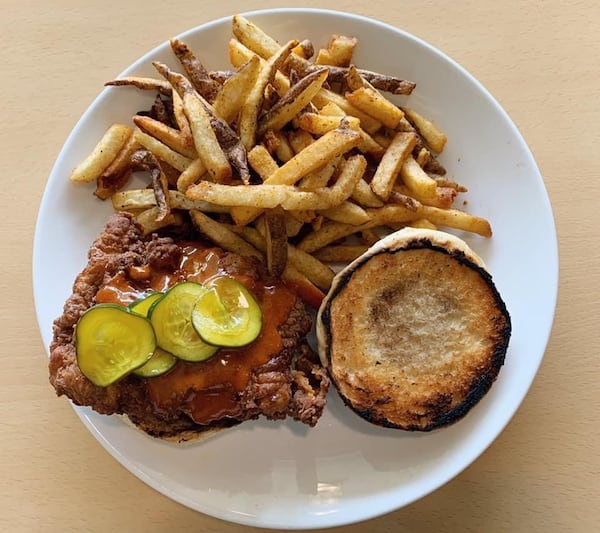 The Nashville hot fried chicken is the most popular sandwich on the Curious Pig menu. Courtesy of the Curious Pig