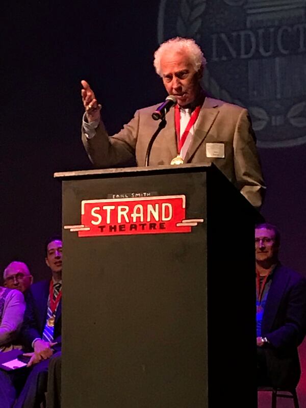  Don Sutton on the dais after his induction into the Georgia Radio Hall of Fame. CREDIT: Rodney Ho/rho@ajc.com