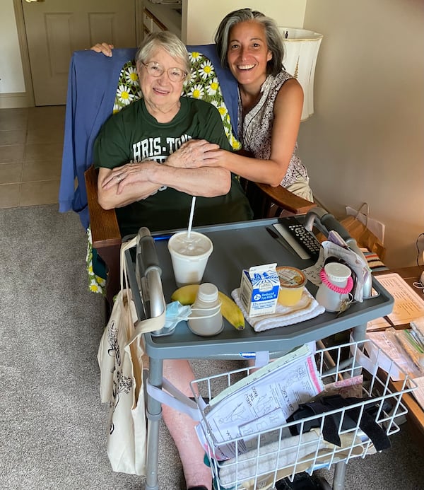 AJC editor and reporter Ligaya Figueras on a visit to her mother, Dorothy Figueras, in May 2021. CONTRIBUTED