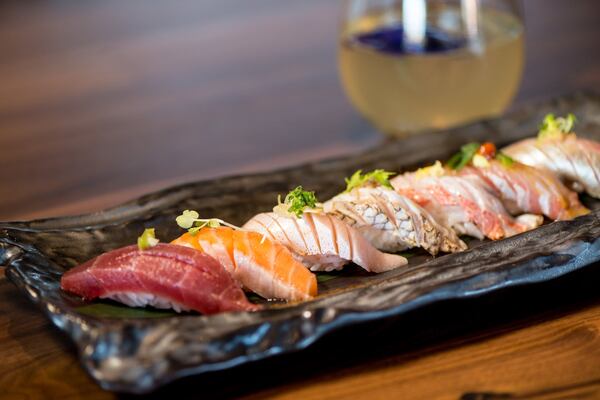 Nigiri Platter from the la carte menu. Photo credit- Mia Yakel.