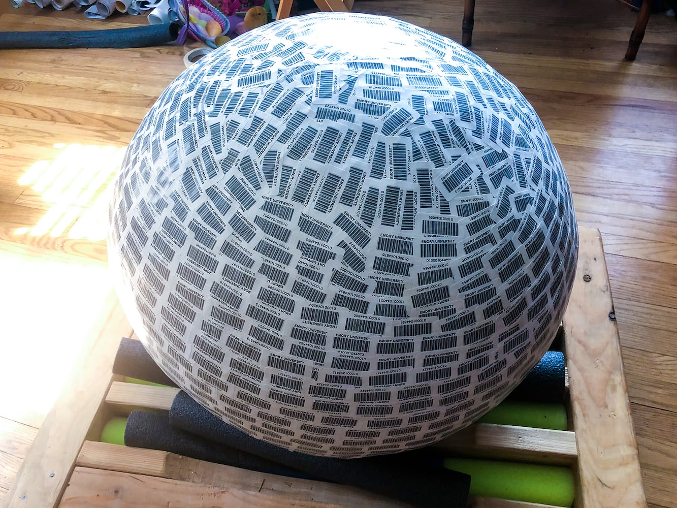 Photos: How to build the world's biggest (maybe) sticker ball