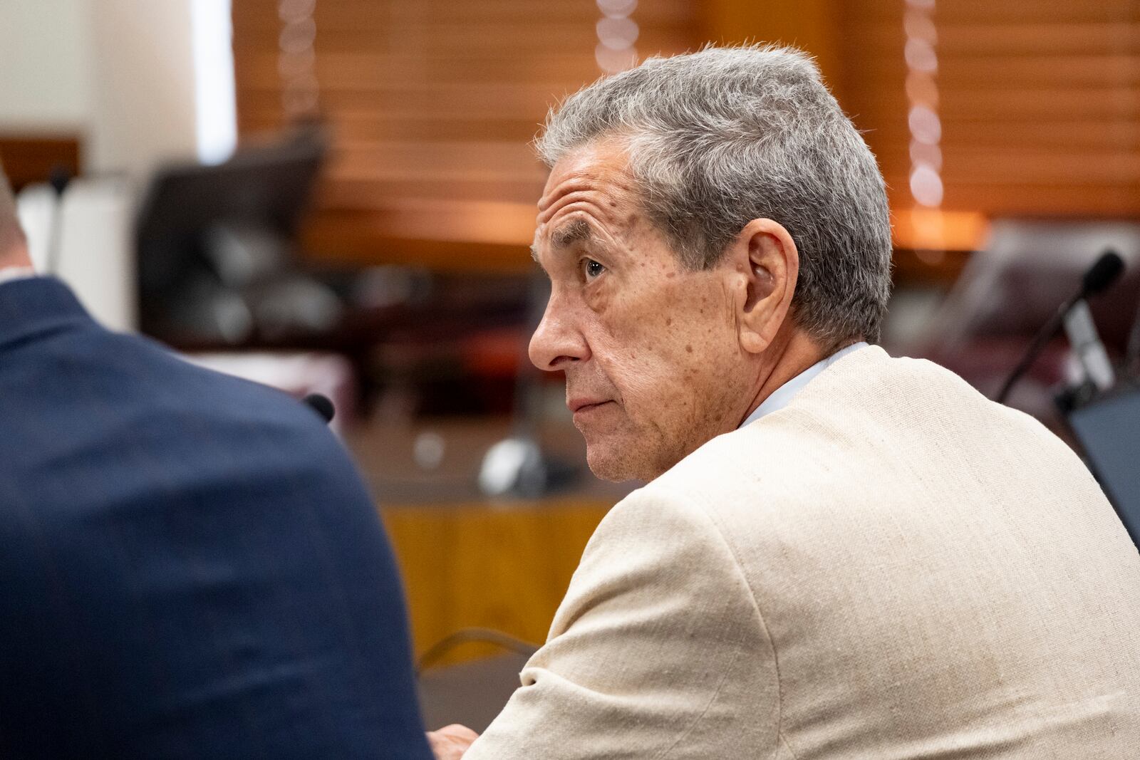 Former Gwinnett District Attorney Danny Porter testifies during a Senate Special Committee on Investigations hearing at the State Capitol on Friday, Aug. 9, 2024.   (Ben Gray / Ben@BenGray.com)