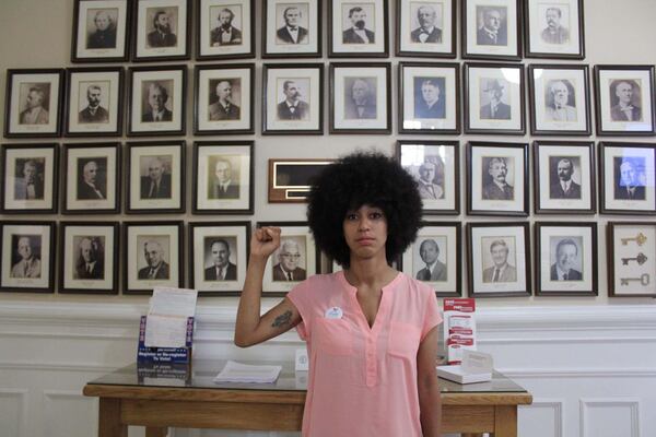 Mariah Parker was a 26-year-old University of Georgia doctoral student, made news when she was sworn in as an Athens-Clarke County Commissioner in 2018, and took her oath over a copy of "The Autobiography of Malcolm X." She recently resigned from office. (Raphaëla Alemán)