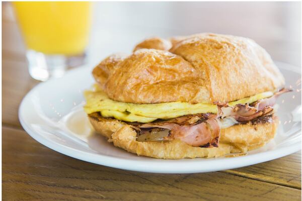 : From egg white and turkey sausage to Mississippi pot roast and pepper aioli, you can build your own breakfast sandwiches at Atwoods. Photo Credit: Tomas Espinoza.