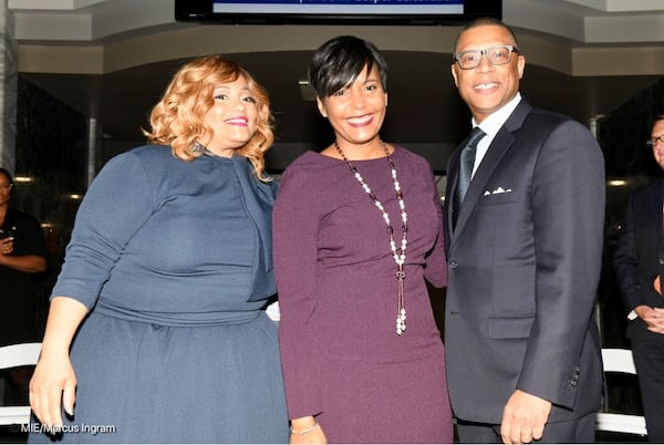 Super Bowl Gospel Celebration founder Melanie Few-Harrison, Mayor Keisha Lance Bottoms and Arthur McAfee, NFL senior vice president of player engagement, were on hand Wednesday to discuss details of the Jan. 31 event. CONTRIBUTED BY MARCUS INGRAM / SUPER BOWL GOSPEL CELEBRATION