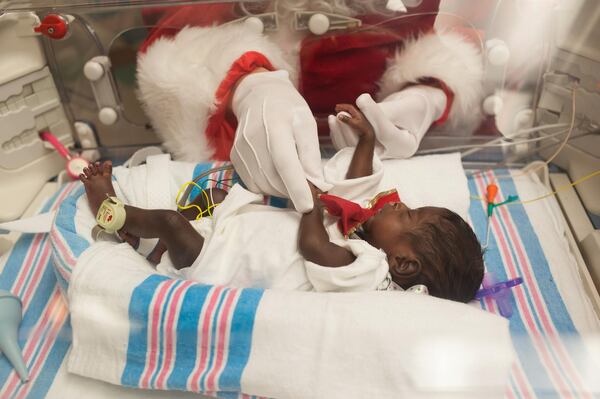 Santa took photos with 19 families at Wellstar Medical Center Atlanta.