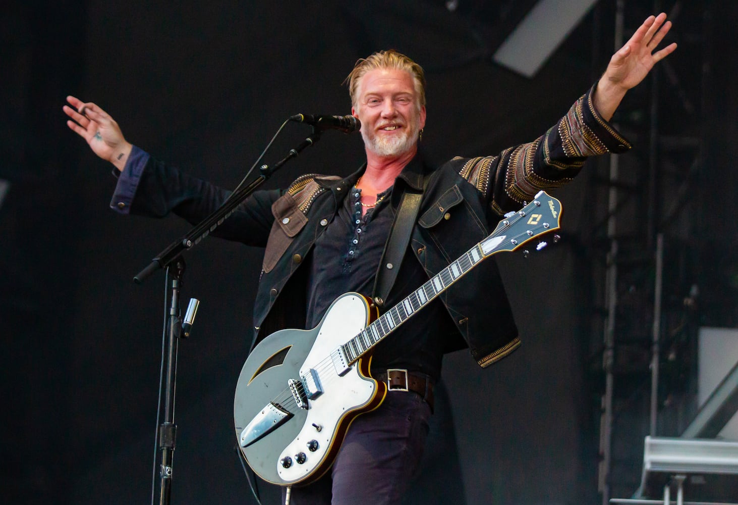 Atlanta, Ga: Queens of the Stoneage put on the tightest set of the day wowing fans and making believers out of everyone at the Piemont Stage. Photo taken Saturday May 4, 2024 at Central Park, Old 4th Ward. (RYAN FLEISHER FOR THE ATLANTA JOURNAL-CONSTITUTION)