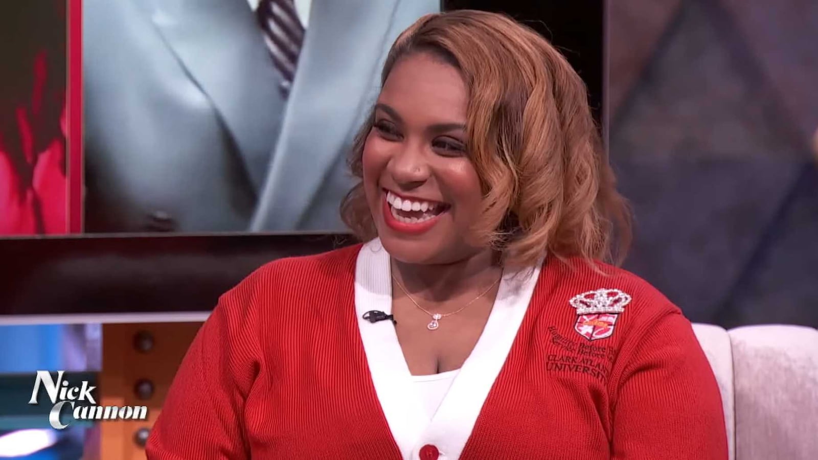 Clark Atlanta University student Jeydah Jenkins, who started her own business to help pay her tuition and other expenses, learned during a recent appearance on the Nick Cannon Show, that the entertainer is going to help pay off her student loan debt when she graduates. PHOTO CREDIT: The Nick Cannon Show.