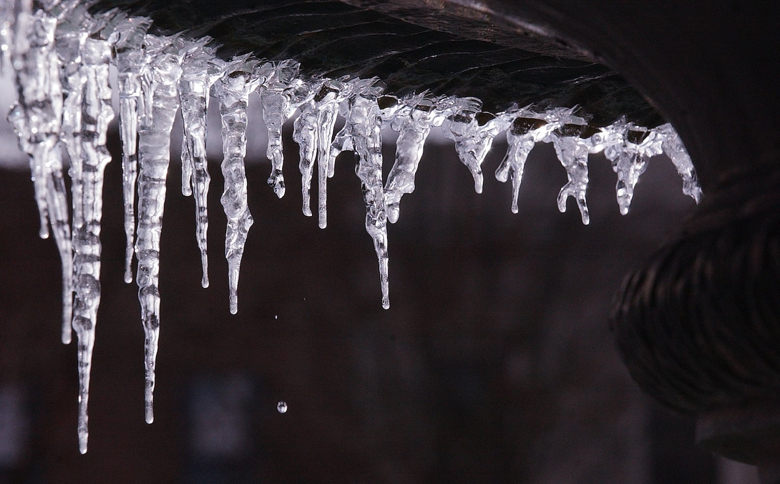 Dec. 26. 2002: The fountain at Glover Park on the Marietta Square was almost completely frozen over.