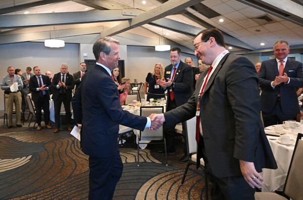 The frosty relationship between Gov. Brian Kemp, left, and the Georgia Republican Party has thawed some with the election of Josh McKoon as chairman. (Hyosub Shin / AJC)