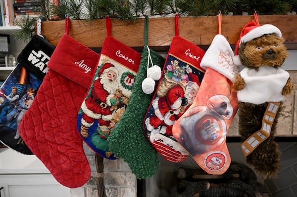 Christmas stockings decorate Phil and Amy's home in Hamilton, a small city north of Columbus. They plan to continue putting up Grant's stocking. Hyosub Shin/AJC