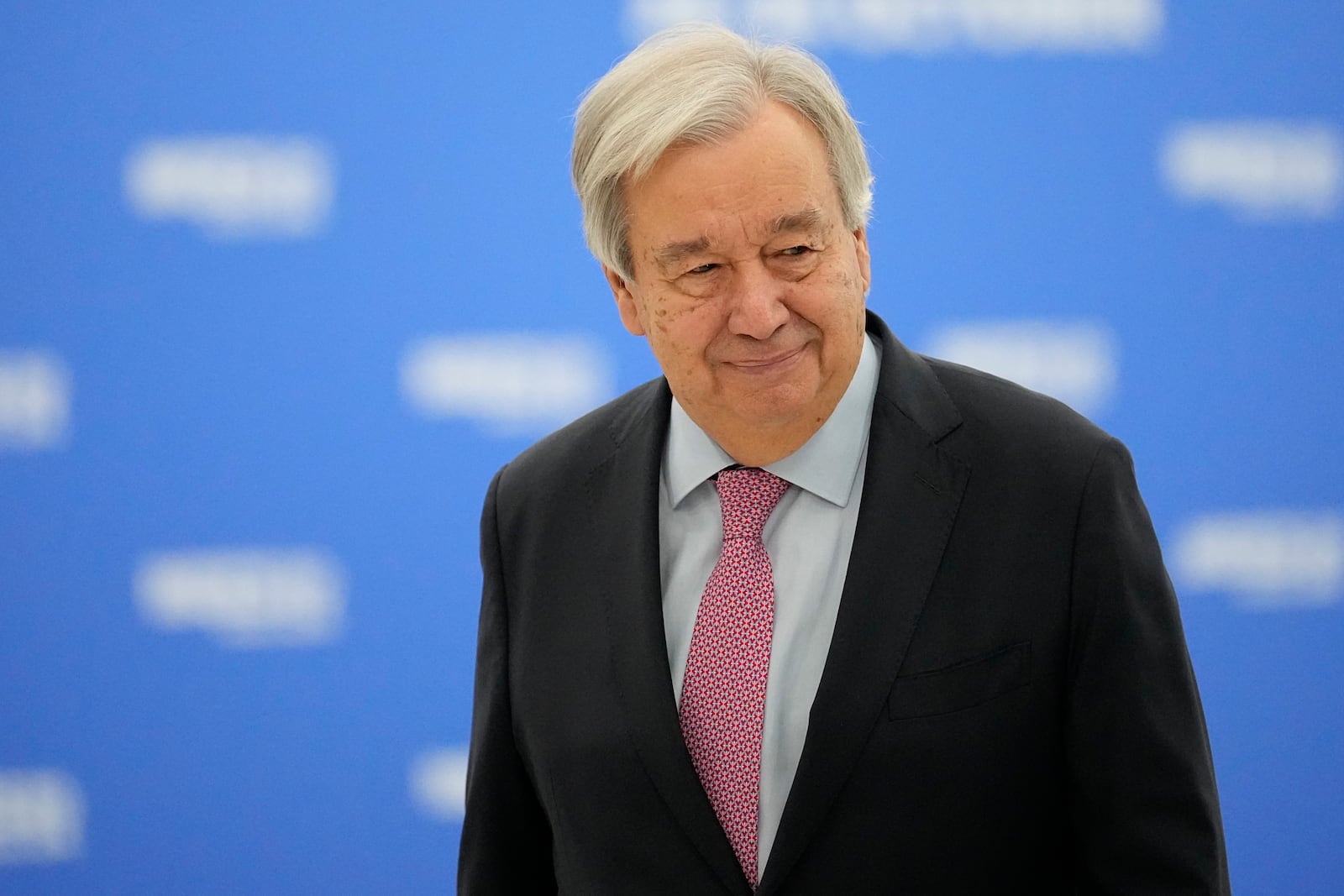 United Nations Secretary-General Antonio Guterres arrives at the BRICS Summit in Kazan, Russia, Thursday, Oct. 24, 2024. (AP Photo/Alexander Zemlianichenko, Pool)