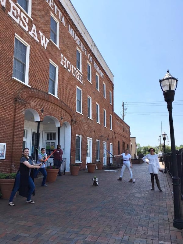 The Marietta Museum of History on the Marietta Square in Cobb County was a hotel at the time of the Great Locomotive Chase, which began on the adjacent train tracks The raiders seized the train near Big Shanty, now called Kennesaw, but they boarded in Marietta. (Courtesy of Marietta)