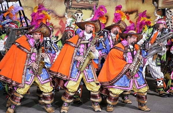 Mummers participating in the Philadelphia New Years Day Parade